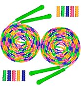 Coolrunner 16 FT Long Jump Rope(2 PACK), Double Dutch Jump Rope, Soft Beaded Skipping Rope for Ki...