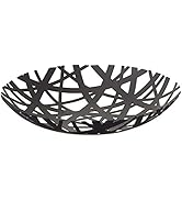 Red Co. 10 inch Round Decorative Powder-Coated Metal Steel Centerpiece Bowl, Black