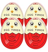Lasubst Egg Timer for Boiling Eggs that Changes Color When Done, Red, Pack of 4
