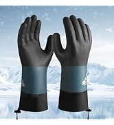 Schwer 100% Waterproof Winter Work Gloves, Long Freezer Glove with Water-based PU Coating, Ultima...