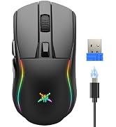TECKNET Wireless Gaming Mouse,Tri-Mode 24000 DPI Ergonomic Gaming Mouse | 1000Hz Polling Rate,RGB...