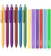 Piochoo Highlighters and Pens Set,6 Pack Highlighters Assorted Colors and 6 Pack 0.5mm Gel Pens B...