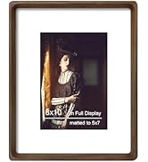 THKRLOF 8x10 Picture Frame Natural Walnut Wood with Mat for 5x7, Original Natural Solid Wood 8 by...