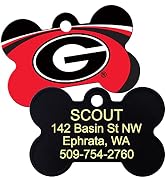 GoTags Georgia Bulldogs NCAA Personalized Engraved Sports Team Dog Tags, Bone Shape Pet ID Tags