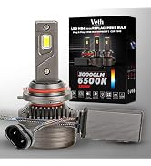 Veth H101 Pro-9006/HB4 Replacement Fog Light Bulbs, 6500K Cool White, 130W 30000LM Mini Size, Tur...