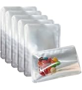 PABCK Clear Mylar Bags Heat Seal Foil Bags for Powder 50 Pcs 3.1x4.7 inch | Pure Aluminum Foil Po...