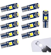 YAWUROU 10 PCS Car LED Instrument Lights, T5 3030 3SMD Wedge Base Light, 12V Super Bright 74 37 2...