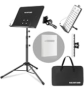 5 in 1 Dual-use Sheet Music Stand & Desktop Book Stand, Metal Portable Stand, Height Adjustable f...