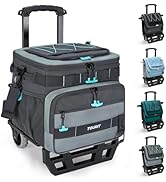 TOURIT Collapsible 48-Can Leak-Proof Insulated Rolling Cooler with All-Terrain Cart, Upgraded Fix...