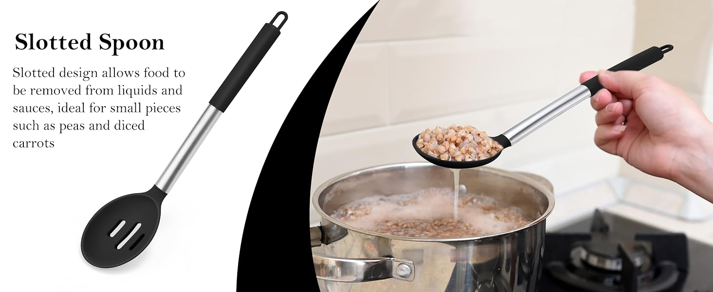 Black Cooking Utensil Set of 4