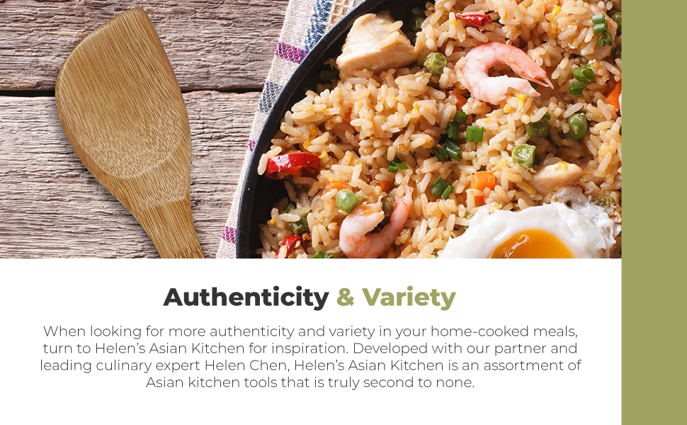 Helen’s Asian Kitchen Stir Fry Spatula, Natural Bamboo, 13-Inch