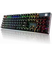 Black Emblem Gaming Keyboard LED Backlit Aluminum Base Gaming Mechanical Keyboard, 104 Keys Mecha...