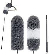 BOOMJOY Microfiber Duster with 100 Inches Extendable Pole, Feather Dusters for Cleaning, 2 Pack D...