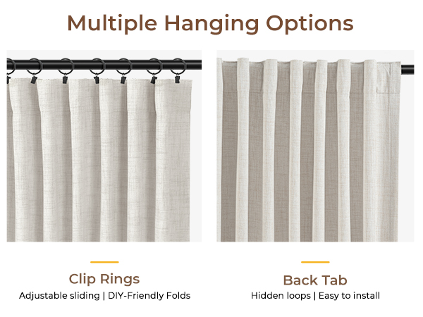 back tab blackout curtains