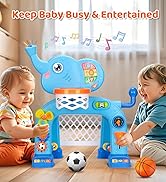 KIZZYEA Toys for 1 2 3 Years Old Boys Girls, Toddler Basketball Hoop & Soccer Goal, Montessori To...