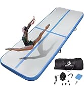 Agilepeak Inflatable Gymnastics Tumbling Mat, 4/8 Inch Thick 10/13/16/20/23FT Training Mat with E...