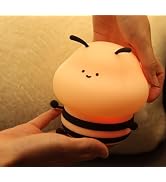 YSCYQ Cute Bee Night Light, 3 Brightness Levels and 7RGB Colors,Dazzle Color Auto Change,Bee Nigh...