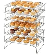 Herogo 15" x 10" Cooling Rack, 6-Tier Stainless Steel Baking Rack for Cookies, Cupcakes, and Past...