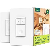 TREATLIFE Smart Ceiling Fan Control, 4 Speed Fan Switch for Ceiling Fan, Neutral Wire Required, S...
