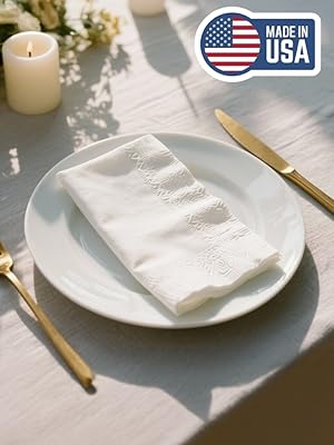 Disposable Napkins - White Dinner Napkins - Recyclable Paper Napkins for Dinner, Parties, Crafts