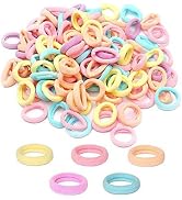 200Pcs Baby Hair Ties, Soft Cotton Toddler Hair Ties for Girls and Kids, 1 Inch Multicolor Seamle...