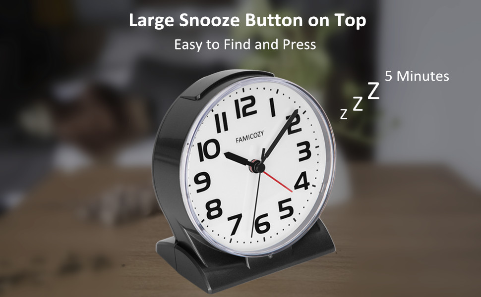 snooze button on top easy to press