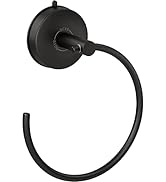 DGYB Suction Cup Hand Towel Ring Matte Black Hand Towel Holder for Bathroom Wall SUS 304 Stainles...