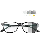 YIMI Photochromic Nearsighted Distance Glasses Spring Hinge Anit UV For Men Women Negative Power ...