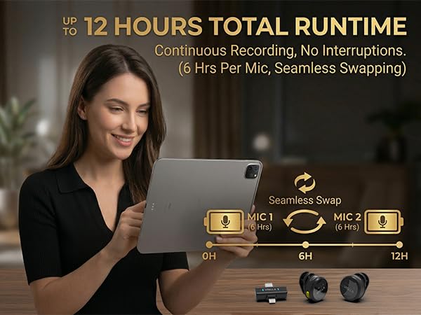 12 hours long battery life