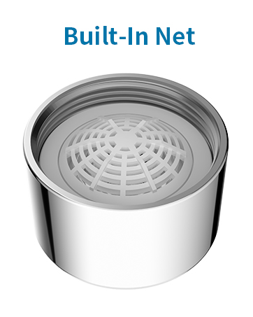 Built in net makes the flow smoother,save water,generates enough bubbles to prevent water splashing.