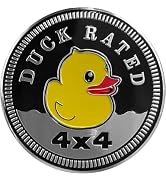 Duck Car Emblem Metal Car Badge Stickers for Jeep Wrangler, Motorcycle, Truck, 4 x 4 inches, Silv...