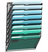 SUPEASY 8-Tier Wall File Organizer, Hanging Wall Files for Papers, Folders, Magazines, Wall Organ...