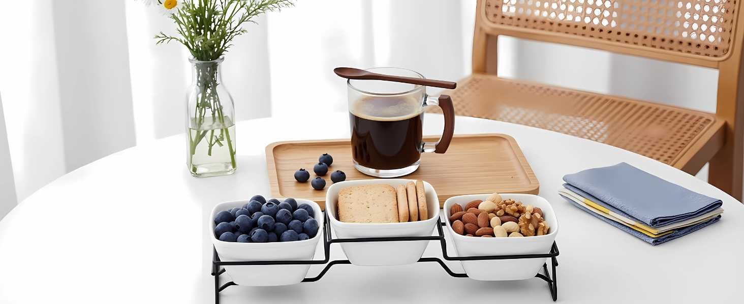 Square Bowl Chip & Dip Serving Set