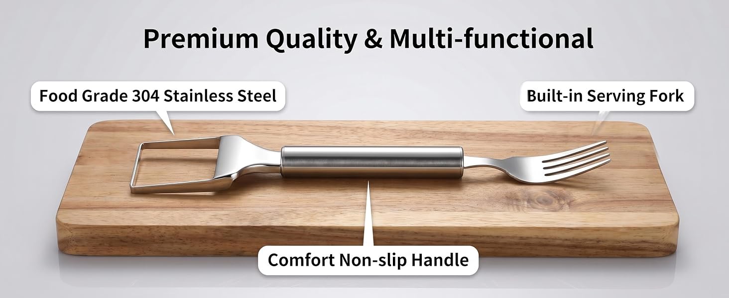 Built-in fork for clean serving. Lightweight for parties & picnics.