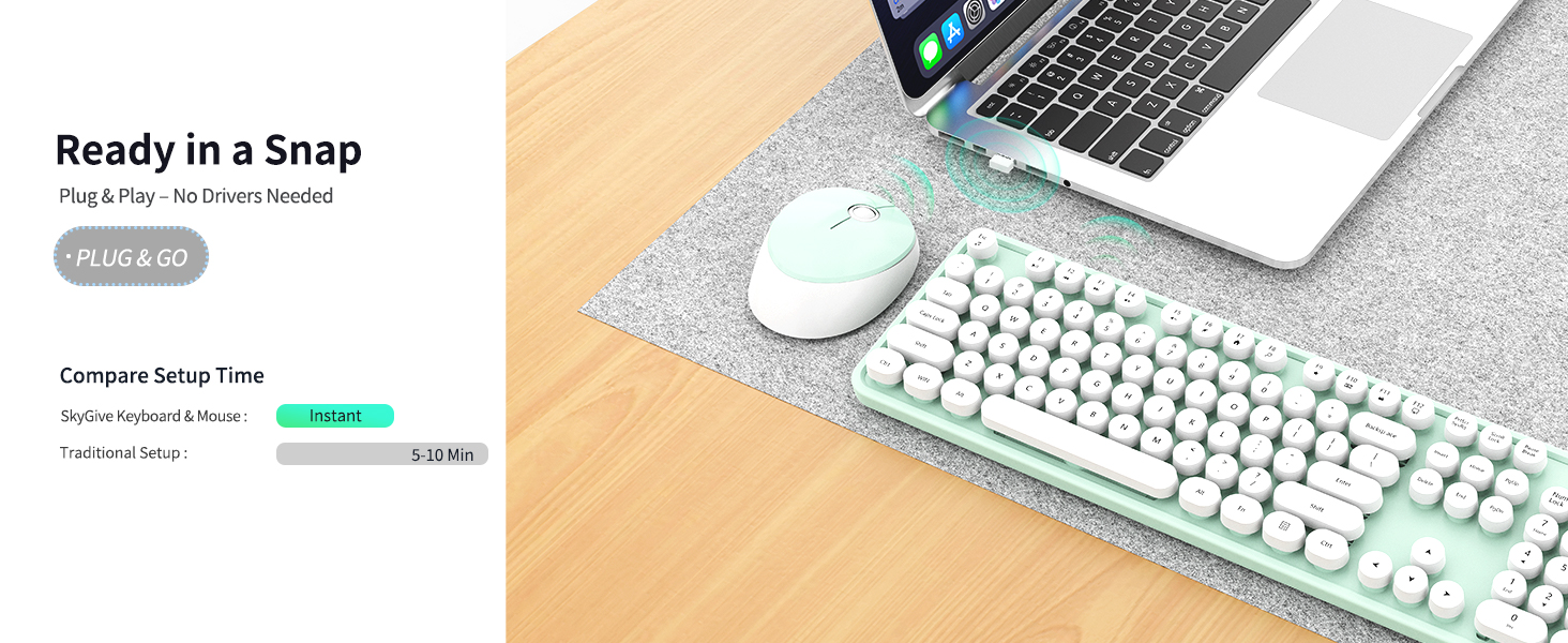 retro keyboard and mouse wireless