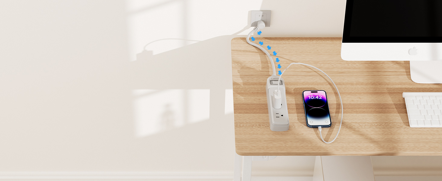 white small power strip