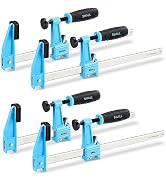 SHALL 12-Inch Steel Bar Clamps Set, 4-pack Medium-Duty Quick-Release F Clamps, 600 Lbs Load Limit...