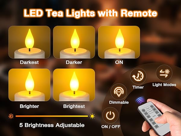 simple to recharge and use remote to control these long lasting led tea lights