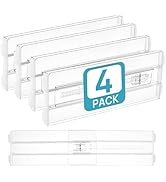 Vtopmart 4 Pack Drawer Dividers for Clothes, 4" High 10.2"-16.5" Adjustable Expandable Dresser Dr...