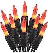 ODEETRONIC Orange Halloween Lights, 21.63ft 100 Count Orange Incandescent Lights, 120V UL Certifi...