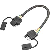 Oyviny 4 Pin Trailer Extension 12 Inches, Trailer Wiring Extension 4 Pin Flat Male&Female Connect...