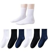 Kids Seamless Socks Cotton Athletic Socks School Ankle Socks Retro Stripes | Cotton Blend, Soft &...
