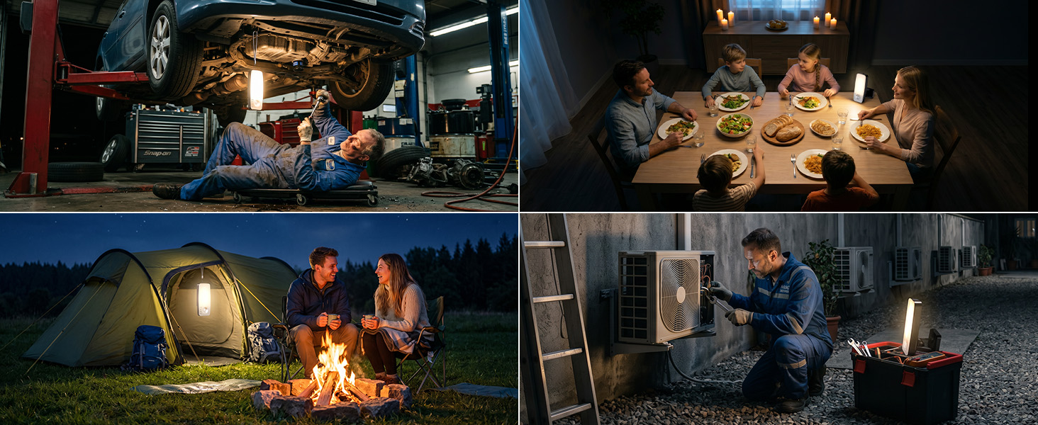 Temporary scene: car repair/power outage/camping/repair/maintenance