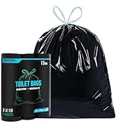 TRIPTIPS Portable Toilet Bags Drawstring 13 Gallon Camping Toilet Bags Toilet Waste Bags Leak-Pro...