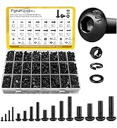 Fgruh 2200PCS M2 M3 M4 M5 Metric Screws Assortment Kit, Hex Socket Button Head Assorted kit, Mach...