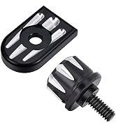 Amazicha Stainless Steel Seat Bolt Screw Cover Tab Mount Knob Black Kit Compatible for Harley Dav...