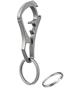 TPFEV Titanium Carabiner Keychain with Easy Open Key Ring - Heavy Duty EDC Multi-Tool Carabiner f...