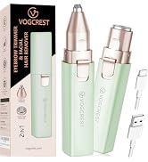 VOGCREST Hair Trimmer, 2 in 1 Facial Hair Remover & Eyebrow Trimmer for Women - Rechargeable, Por...