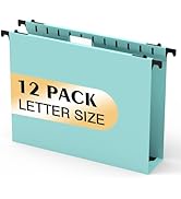 Extra Capacity Plastic Hanging File Folders,12 Pack Reinforced Hang Folder,Heavy Duty 2 Inch Expa...