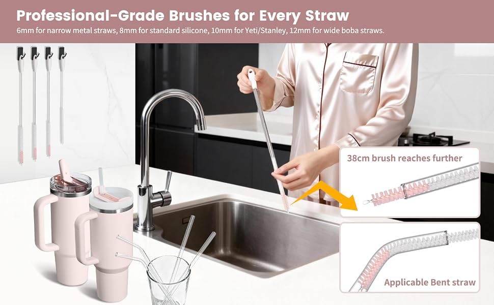 straw brushes for cleaning straws
